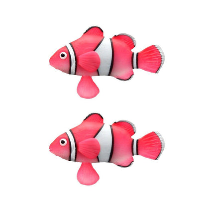 2PCS Artificial Betta Fish Aquarium Decorations Silicone Floating Moving Fish