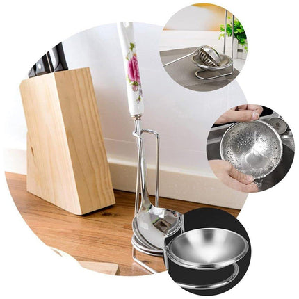 2 Pcs Portable Stainless Steel Soup Colander Rack Kitchen Utensil Storage