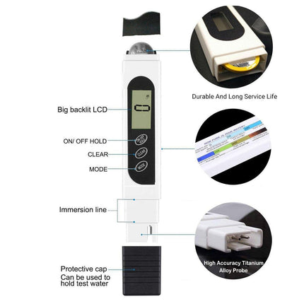 TDS Water Quality Test Pen for Fish Tank Tap Water Drinking Water Detector Tool