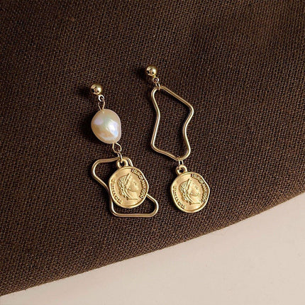 Vintage Baroque Style Imitation Pearl Earrings Women Elegant Fashion Jewelry