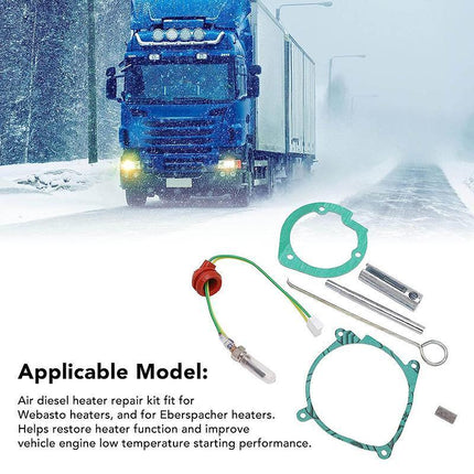 7PCS Car Air-Diesel-Gasket+Ceramic Glow Plug Kit For Chinese Diesel Heater 2KW - Aimall