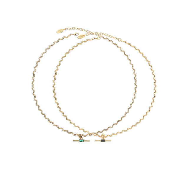 Vintage Retro Style Curved Chain Necklace for Women Fashion Jewelry Accessory