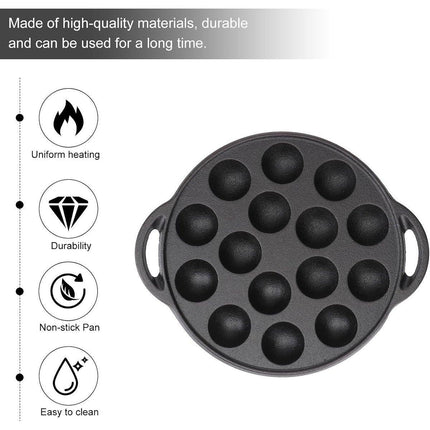 Octopus Croquette Pan 15 Holes Non-Coated Non-Stick Takoyaki Grill Cooking Plate