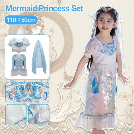Summer Princess Hanfu Dress for Girls Cute Chinese Traditional Outfit