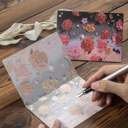 30pcs Oil Painting Postcard Set Illustration Small Cards for Birthday Gifts