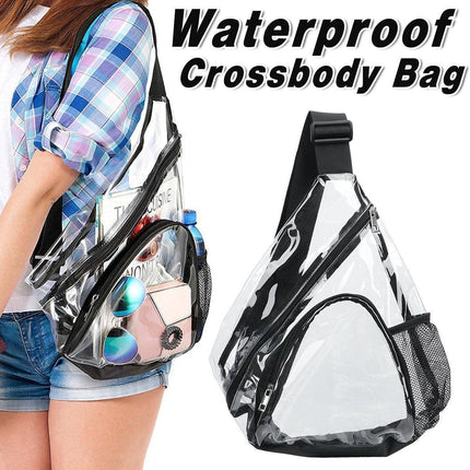 Transparent PVC Waterproof Backpack Crossbody Bag Casual Travel Shoulder Bag