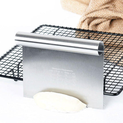 Stainless Steel Dough Cutter Knife Measurement Scraper Pastry Baking Tool