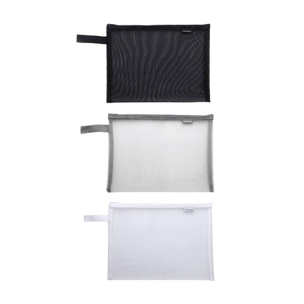 A4 Mesh Zipper Pouch Document Bags - Durable File Folders in 3 Colours