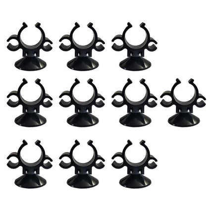 10X Double Clip Suction Cup Holder for Aquarium Tube and Rod Mounting Support