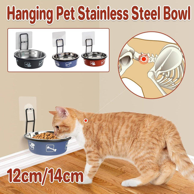 Stainless Steel Pet Bowl Hanging Cat Food Water Bowl Durable for Dogs and Cats