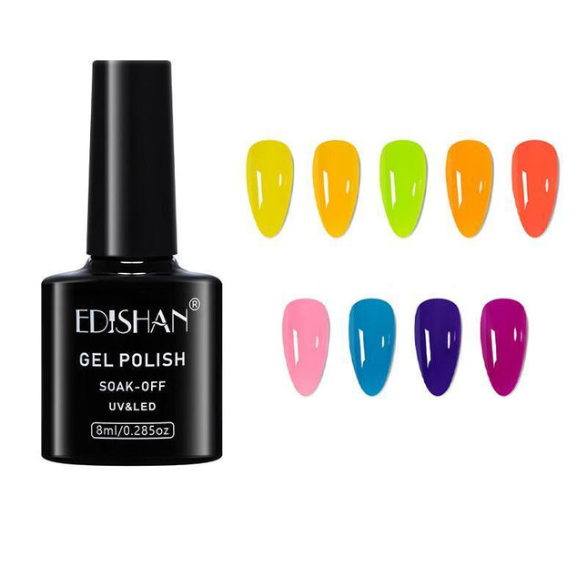 8ml Fluorescent Glow-In-Dark Gel Soak Off UV LED Nail Art Varnish DIY Luminous - Aimall