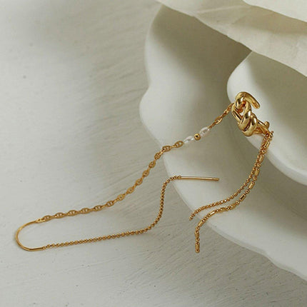 One Piece Earrings Pearl Ear Wire Wrap Design Ear Bone Cuff Clip For Women