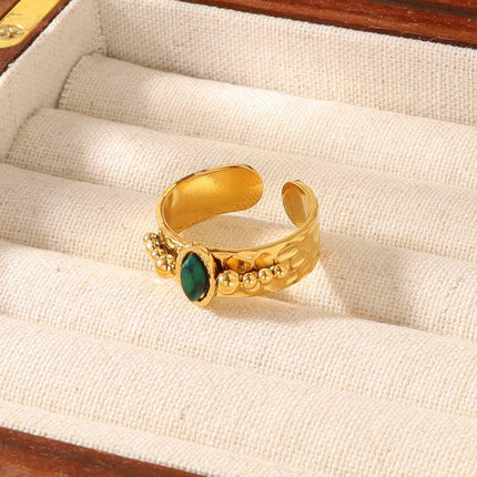 Natural Stone Ring Women Adjustable Boho Gemstone Fashion Jewelry Gift