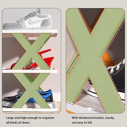 Simple Shoe Rack Home Use Space Saving Clip Storage Organizer Cabinet Stand