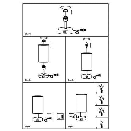 3-Speed Dimmable Bedside Table Lamp Touch Control Modern Nightstand Light