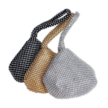Elegant Triangle Sequin Evening Clutch Bag Glitter Solid Colour Shell Purse