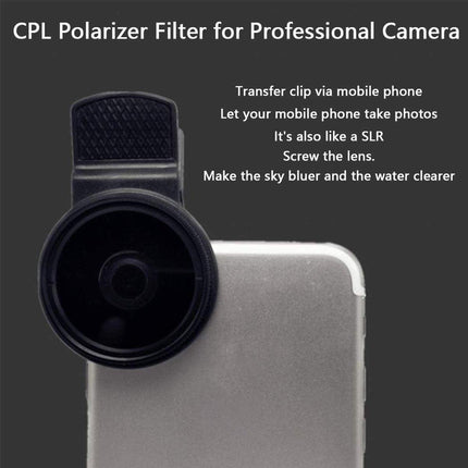 37mm HD Clip On Protective Cover Professional CPL Filter Phone Camera Lens