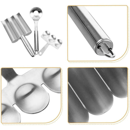 3PCS Stainless Steel Meatball Maker Fish Ball Mold Shrimp Slider Meat Tool