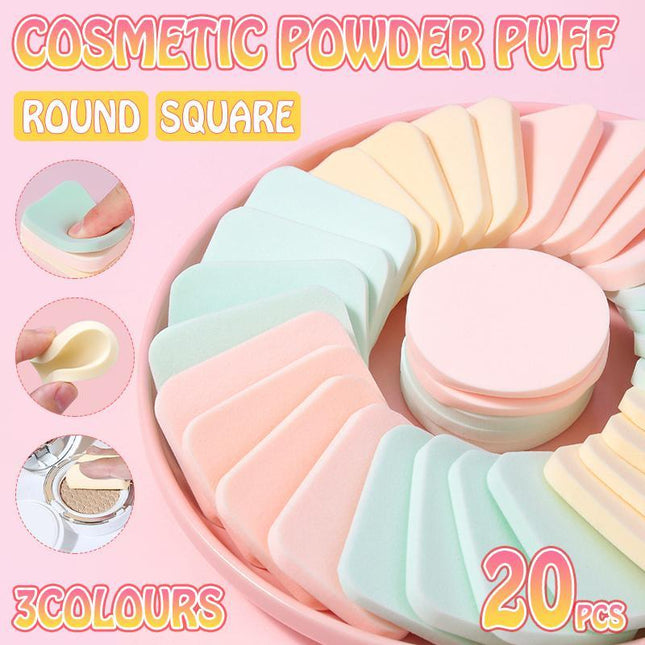 20PCS Powder Makeup Sponges Round/Square Foundation Blender Sponge Powder Puff - Aimall
