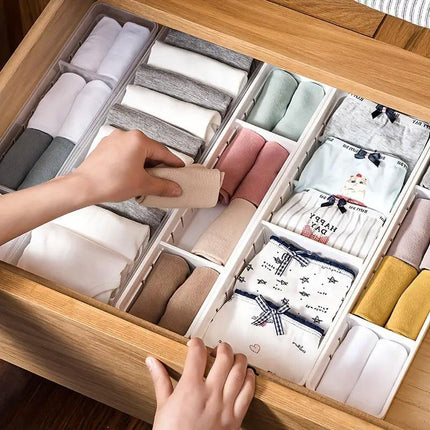 4PCS Drawer Storage Organizer Box Multi Compartment Kitchen Tableware Sorting