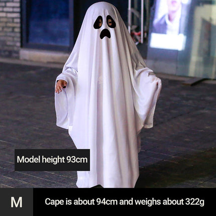 Halloween Party Costume Ghost Cape Full Length Spooky Dress Up Ball Cloak Outfit