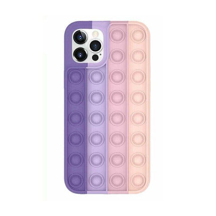 Purple-Pink Pop Fidget Toys Push It Bubble Phone Case For iPhone 7 8 Plus X XR 11 12 Pro Max - Aimall