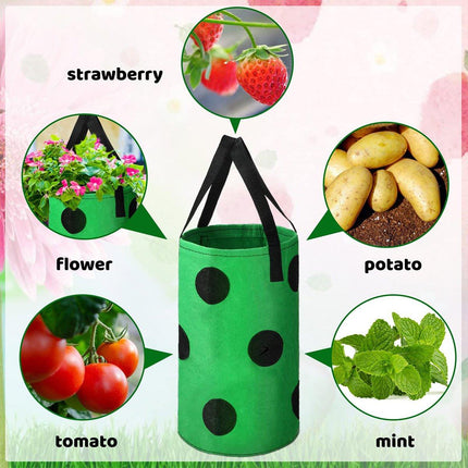 3pcs Hanging Planter Bags for Strawberry Growing Horticultural Nursery Use