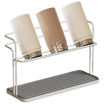 Double Cup Holder Home Desktop Upside Down Draining Rack Storage Shelf Organiser