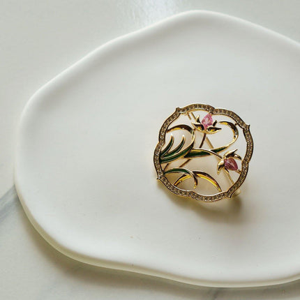 Retro Orchid Brooch Classic Chinese Style Delicate Pin Cheongsam Decoration