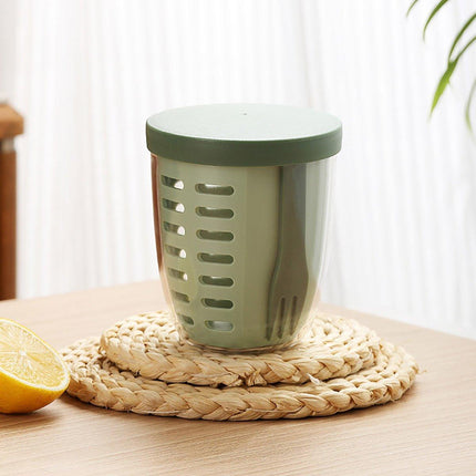 Portable Drainable Fruit Cup Plastic Sealed Cup for Snacks and Travel Use