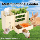 Wooden Feeder Stand Rabbit Guinea Chinchilla Food Basin Multi-Function Kettle