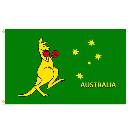 Boxing Kangaroo Flag 3x5 ft Australian National Symbol 90x150 cm Banner - Aimall