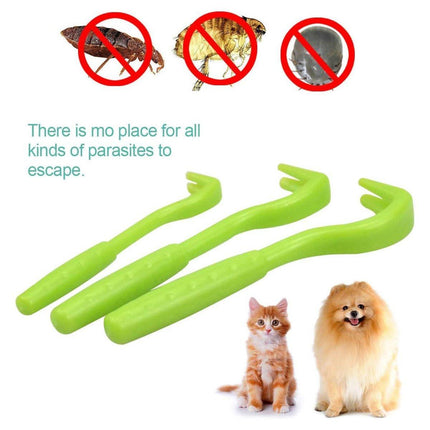 3PCS Tick Removal Tool Set Pet Dog Cat Flea Picker Twist Hook Scratching Remover - Aimall