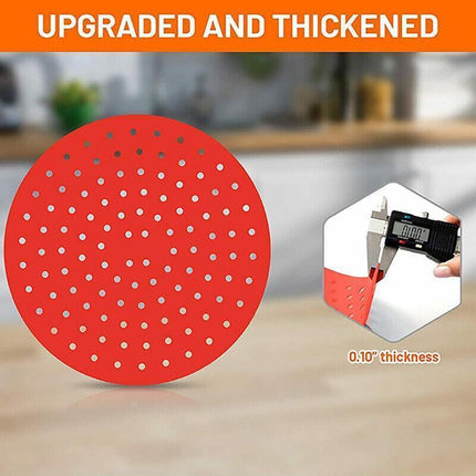 23cm Reusable Air Fryer Liners Non-Stick Silicone Air Fryer Basket Mat Round - Aimall
