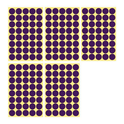 8/13/25/50mm Colour Sticker Dots Adhesive Round Labels Circular Scrapbooking Purple - Aimall