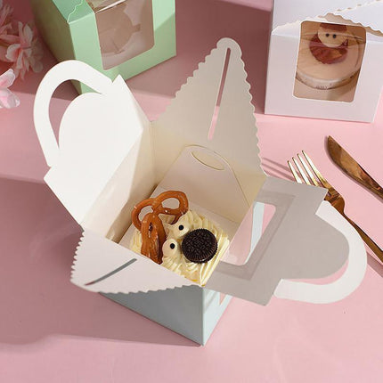 50 Pack Premium Cupcake Boxes with Window Thickened Cardboard Muffin Holders