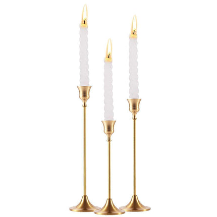 3X Taper Candle Holders Long Table Decorative Candlestick Holder Wedding Dinning
