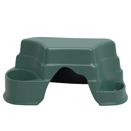 Plastic Reptile Hide Box Cave with Food Basin Easy Clean Snake Hiding Landscape