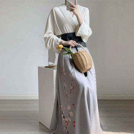 Stylish Chinese Style Hanfu Skirt Suit Traditional Womens Outfit for Daily Wear