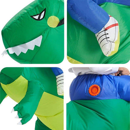 Inflatable Dinosaur Rider Costume Dinosaur Suit for Party and Halloween Cosplay