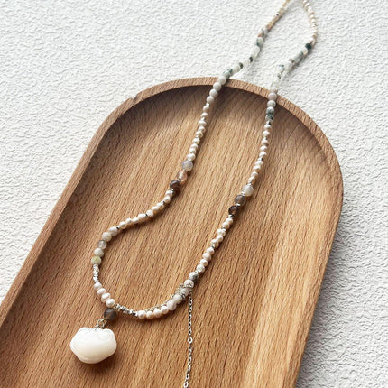 Disc Shell Ruyi Lock Pearl Necklace Fashion Jewelry for Women Elegant Gift