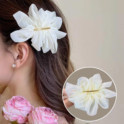 Chiffon Headdress Flower Hairpin Woman Sweet party hair Claw styling Hair Clips - Aimall