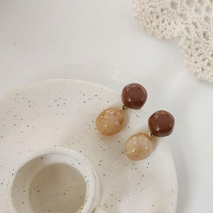 Vintage Coffee Earrings for Women Artistic Temperament Retro Style Jewellery