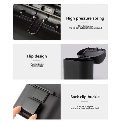 Car Wastebasket Door Mounted Multifunctional Storage Box Trash Bin Organizer