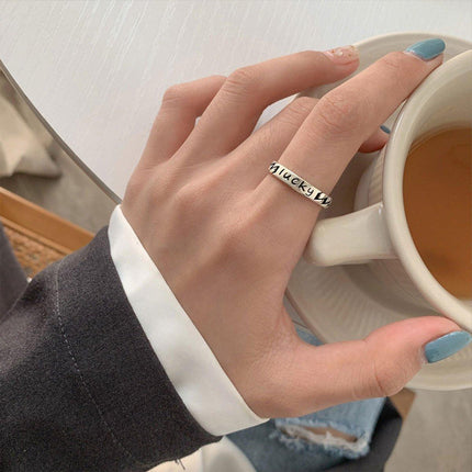Geometric Cross Opening Ring Women Adjustable Retro Fashion Jewelry Gift
