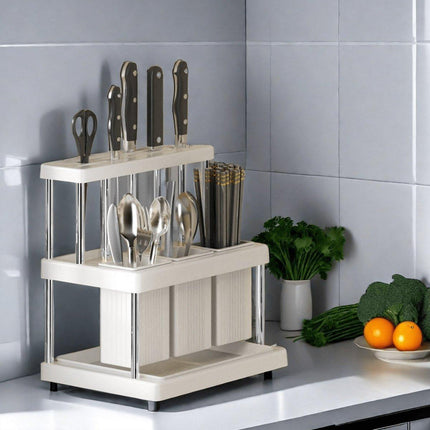 Cutlery Holder Storage Caddy Kitchen Utensil Drying Rack For Spoon Fork Knife