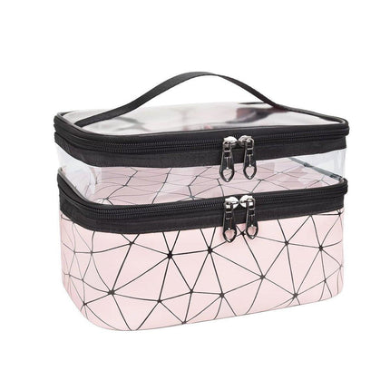 Portable Double-Layer Large Capacity Waterproof Cosmetic Bag Travel Toiletry Bag