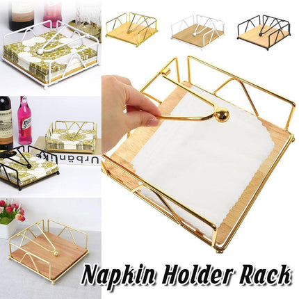 Steel Napkin Holder Serviette Rack Organiser Kitchen Serving Bar 3 Colours