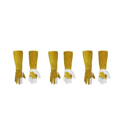 Long Welding Gloves Heat Resistant Leather Gloves for Grill or Fireplace Use