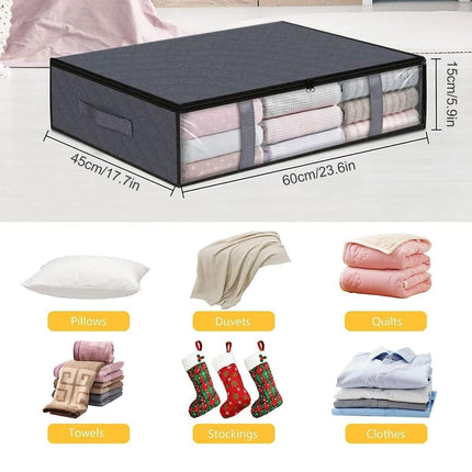 3pcs Underbed Storage Box Clothes Organizer Foldable Containers for Home Use